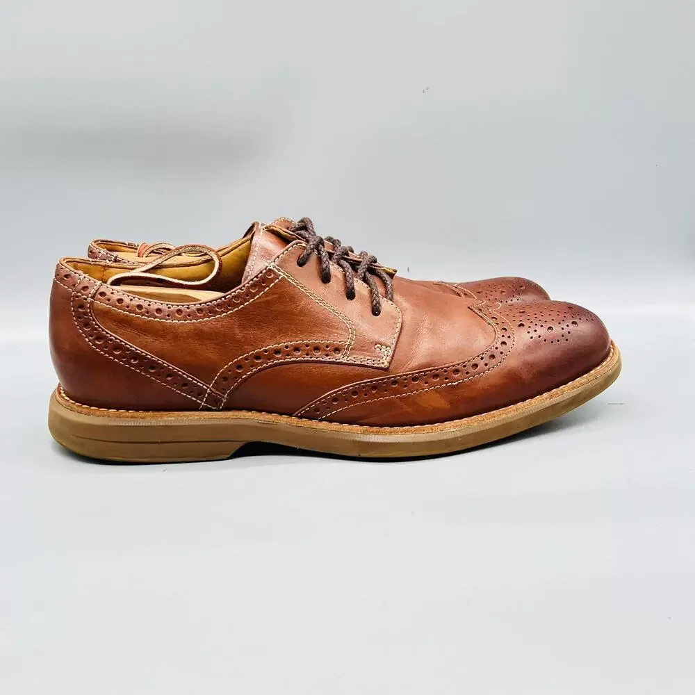 Sperry Shoes Mens 11 Brown Leather Top Sider Wingtip Oxford Dress Casual Brogue